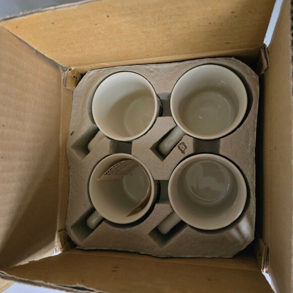 Vintage Morton Salt Ceramic Coffee Mugs Set of 4 - When it Rains It Pours - Picture 2 of 16